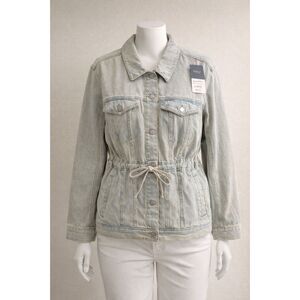 Universal Thread Light Wash Denim Jacket XL Cinched Waist Utility NWT